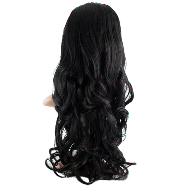 Фото Наклкадка из искусственных термо волос цвет 1 черный оттенок 60см локоны - магазин  "Домик Принцессы"