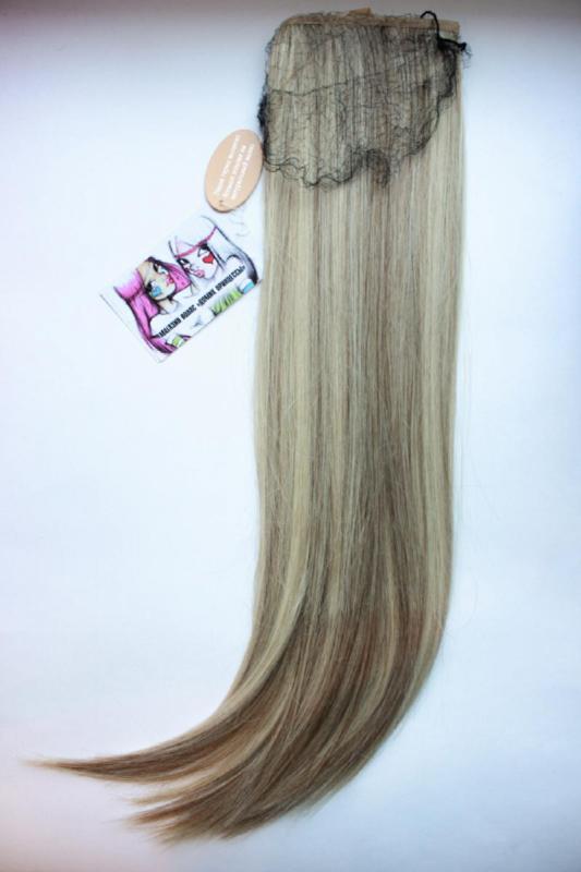 Фото Хвост на ленте термо арт.Stella цвет HLO12-26O мелированный блонд - магазин  "Домик Принцессы"