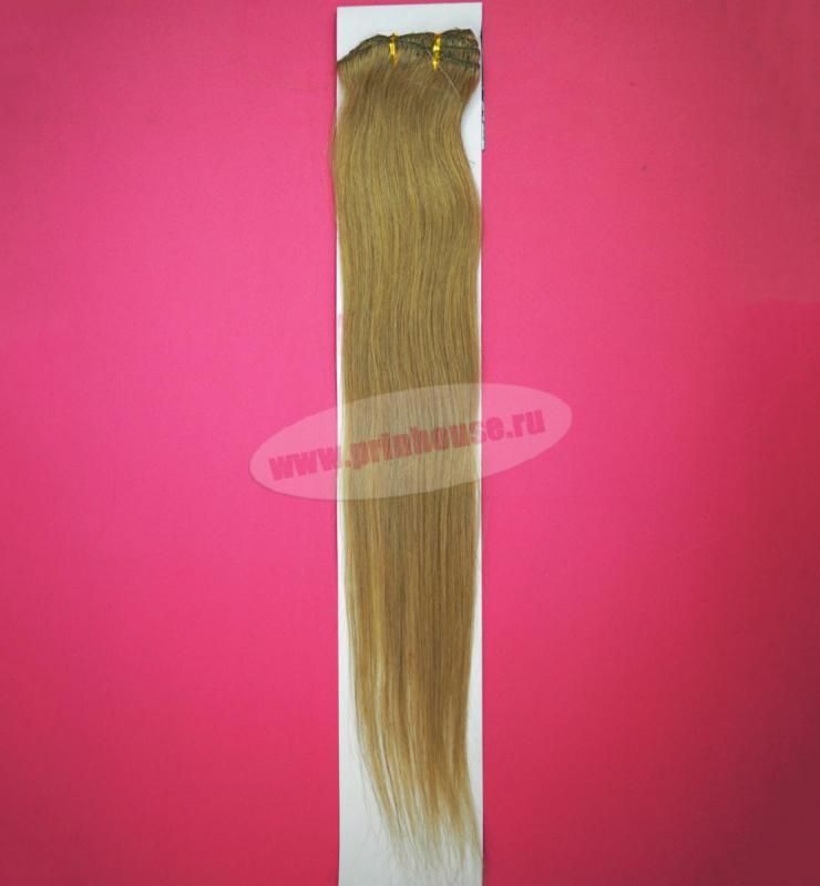 Фото Волосы на заколках натуральные люкс длина 50 см 70 грамм цвет #12 русый - магазин  "Домик Принцессы"