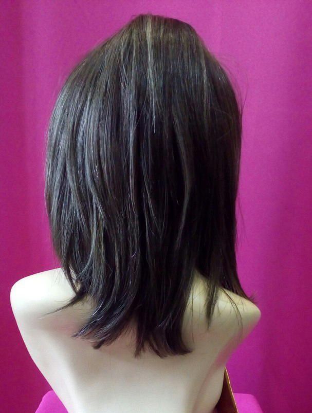 Фото Парик моно простриженное длинное каре  из натуральных волос цвет #12h26 - магазин  "Домик Принцессы"