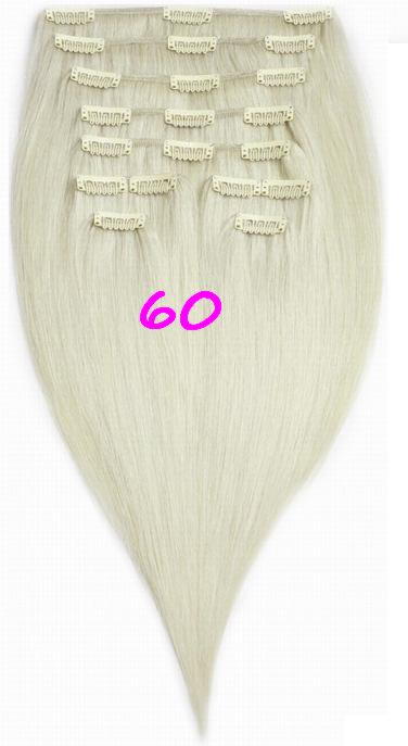 Фото Волосы на заколках натуральные Макси-комплект 180 грамм №60 яркий блонд 50см - магазин  "Домик Принцессы"