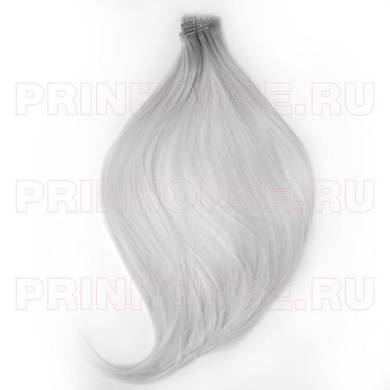 Фото Волосы на заколках искусственные 8 лент термо цвет 102 пепельный серебристый блонд 45см - магазин  "Домик Принцессы"