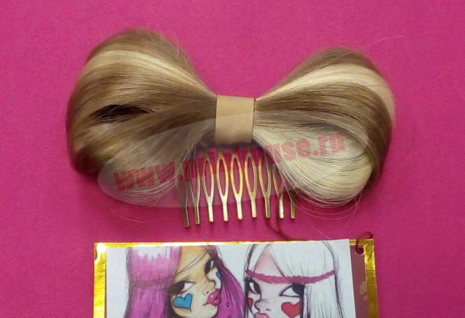 Фото Бант из волос на заколке "Леди Гага" цвет №Н16/613 - магазин  "Домик Принцессы"