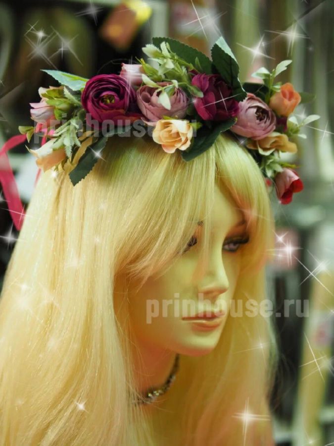 Фото Ободок из пышных цветов - магазин  "Домик Принцессы"