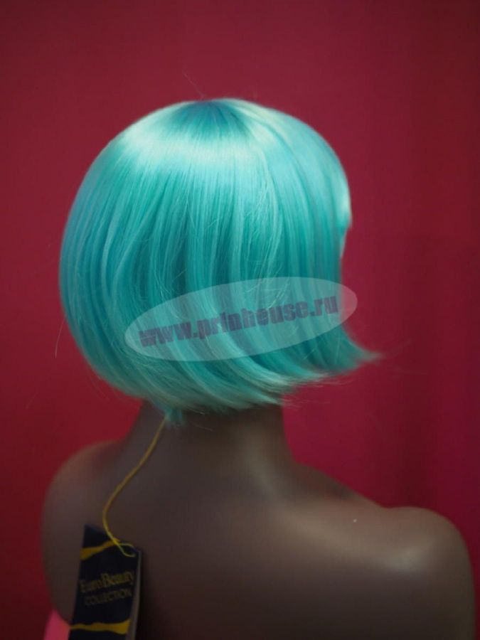 Фото Парик искусственный каре цвет голубой - магазин  "Домик Принцессы"