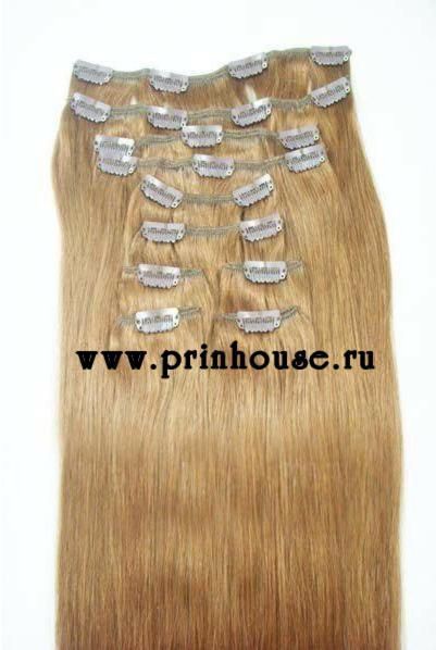 Фото Волосы на заколках натуральные Макси-комплект №12 карамель 180грамм 50см - магазин  "Домик Принцессы"