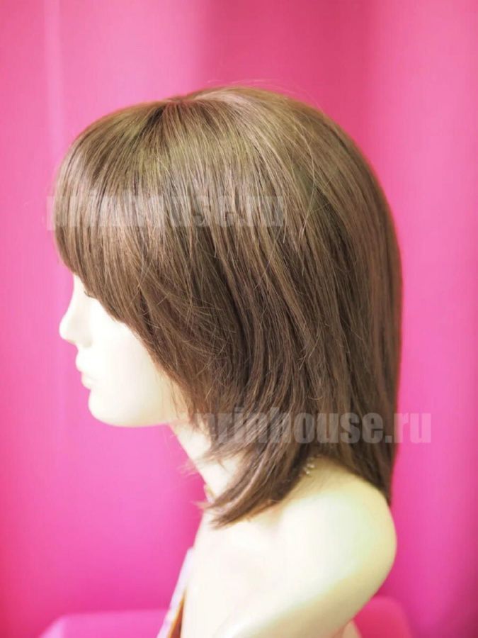 Фото Парик из натуральных волос каре с челкой цвет 8 шоколад - магазин  "Домик Принцессы"