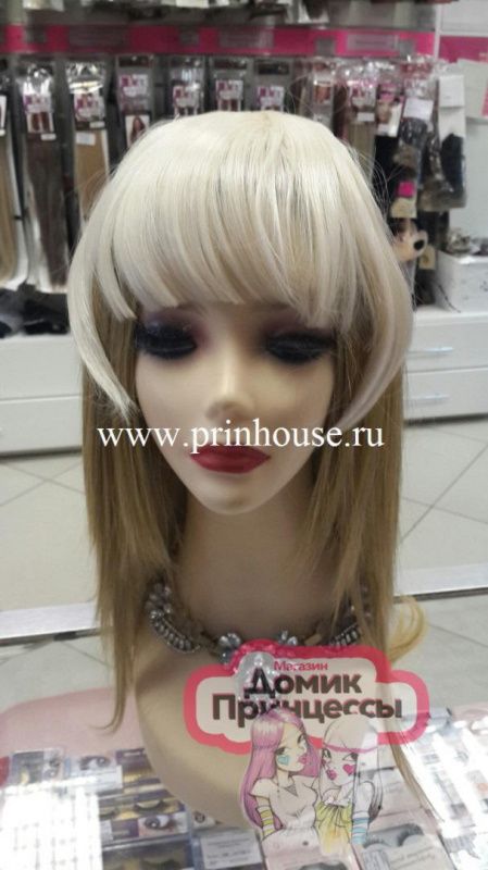 Фото Накладная челка искусственная прямая густая прямая блонд цвет 60 - магазин  "Домик Принцессы"