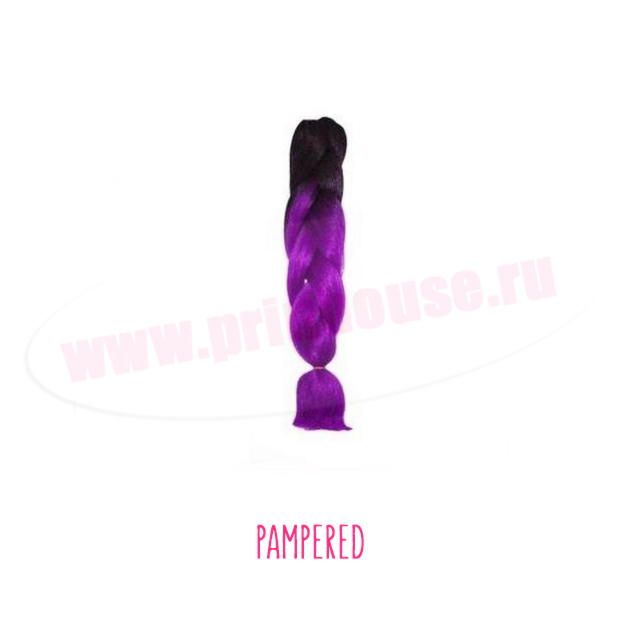 Фото Канекалон омбре 60см 100 грамм черный+фиолетовый #Pampered - магазин  "Домик Принцессы"