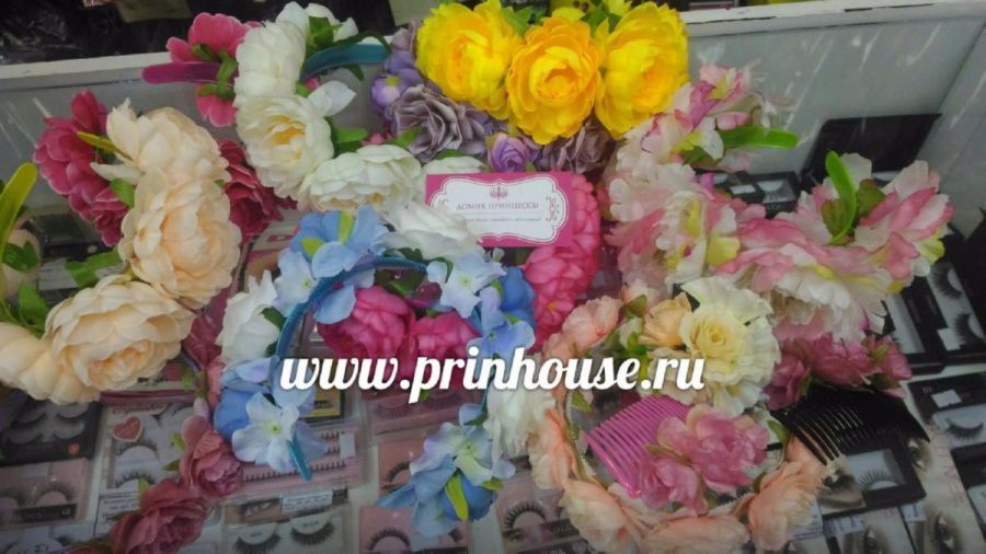 Фото Цветочный ободок крупные пионы - магазин  "Домик Принцессы"