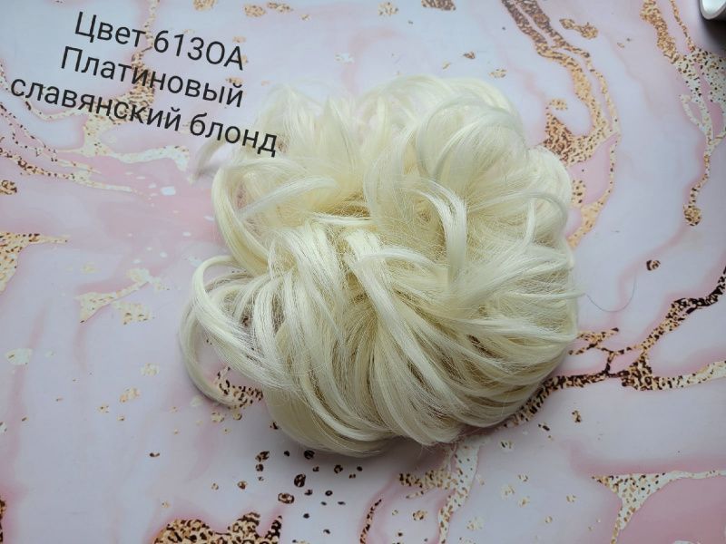 Фото Резинка из волос размер XXL цвет 613ОА платиновый славянский блонд - магазин  "Домик Принцессы"