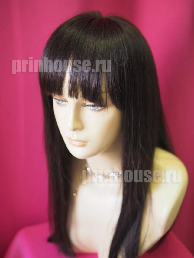 Фото Натуральный парик из славянских волос длинный с прямой челкой - магазин  "Домик Принцессы"