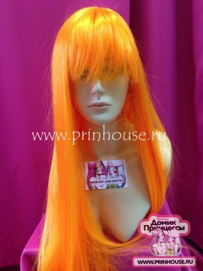 Фото Парик супер длинный искусственный 70 см Цвет №12 светло- оранжевый - магазин  "Домик Принцессы"