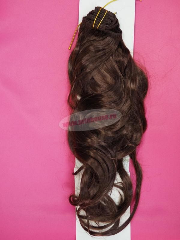 Фото Волосы искусственные канекалон термо на заколках 8 лент 50см локоны Цвет 33 - магазин  "Домик Принцессы"