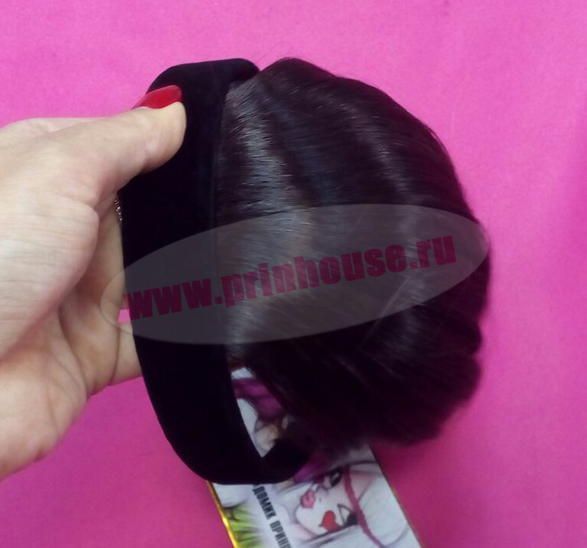 Фото Челка из искусственных волос на ободке цвет 4 - магазин  "Домик Принцессы"
