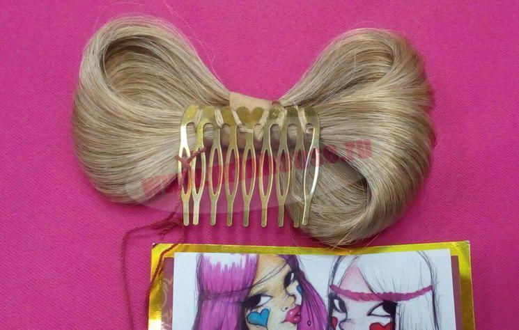 Фото Бант из волос на заколке "Леди Гага" цвет №15ВТ613 - магазин  "Домик Принцессы"