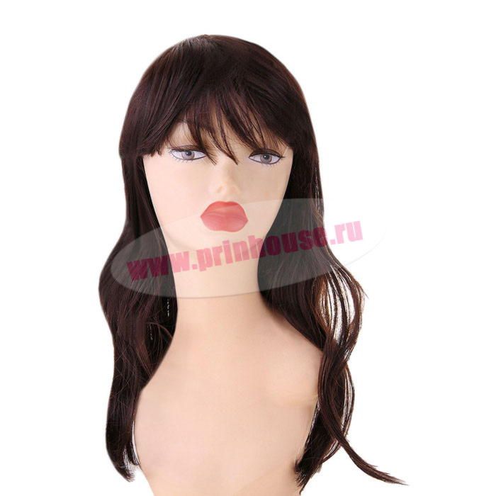Фото Карнавальный парик брюнетка прямые волосы с чёлкой, длина 50 см - магазин  "Домик Принцессы"