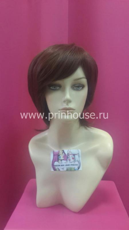 Фото Парик короткая стрижка с челкой термо Цвет #ginger медно-рыжий - магазин  "Домик Принцессы"