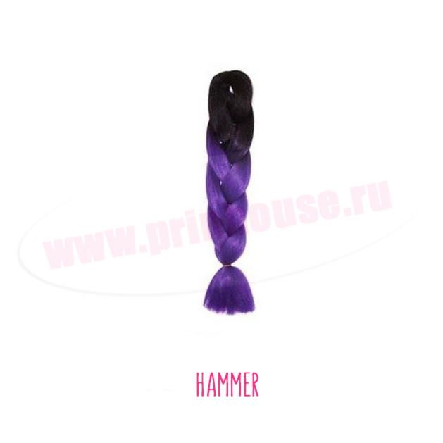 Фото Канекалон омбре 60см 100 грамм черный+фиолетовый #Hammer - магазин  "Домик Принцессы"