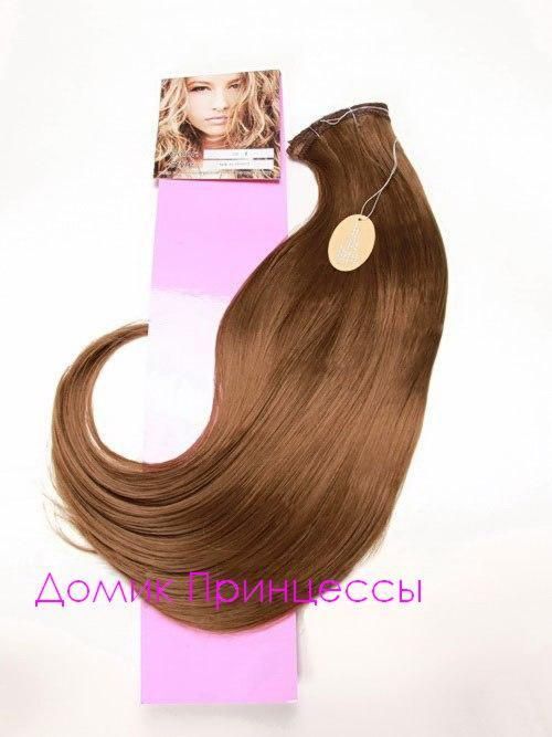 Фото Искусственные волосы на заколках 55см матовые термо 8 лент цвет №8О - магазин  "Домик Принцессы"