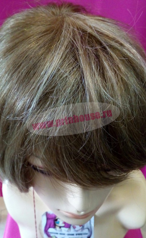 Фото Парик из натуральных волос с имитацией кожи цвет мелированный русый и блонд L12/26 - магазин  "Домик Принцессы"
