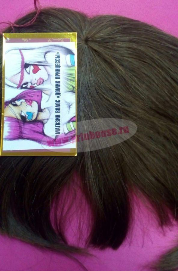 Фото Челка натуральная накладка на макушку с дополнительными прядями для затылочной зоны цвет 10 - магазин  "Домик Принцессы"