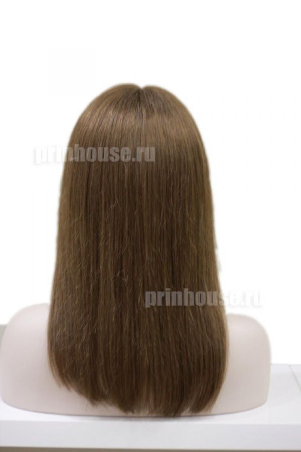 Фото Натуральный парик из славянских волос длинный без челки цвет светлый шоколад - магазин  "Домик Принцессы"