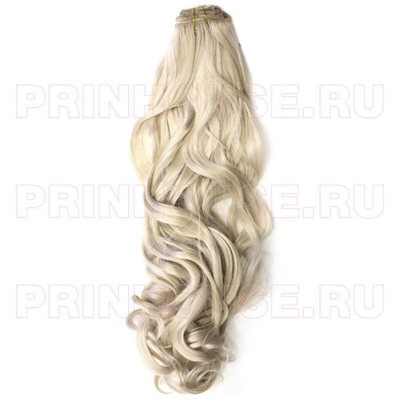 Фото Волосы искусственные канекалон термо на заколках 8 лент 65см локоны Цвет 122О яркий блонд - магазин  "Домик Принцессы"