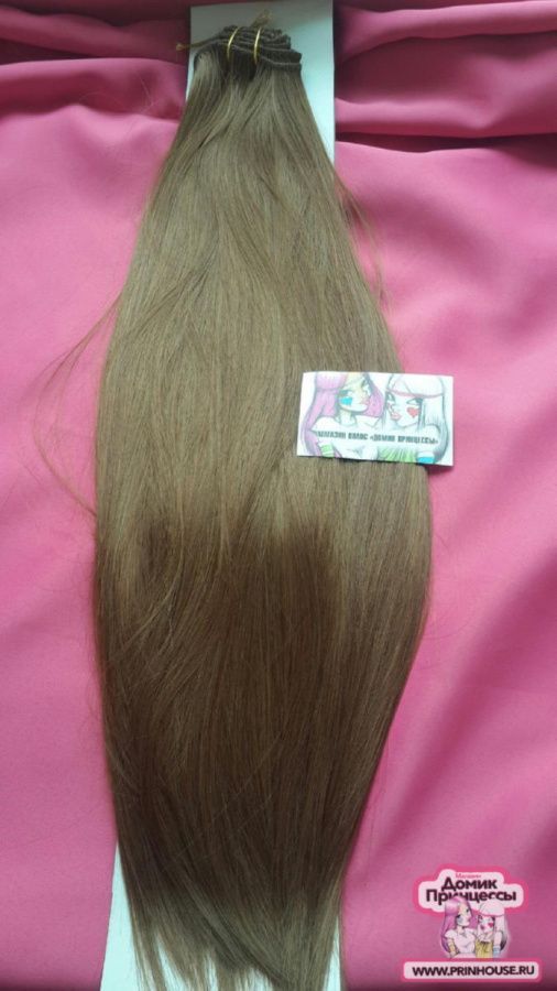 Фото Волосы на заколках искусственные 8 лент термо цвет 30 длина 60 см - магазин  "Домик Принцессы"