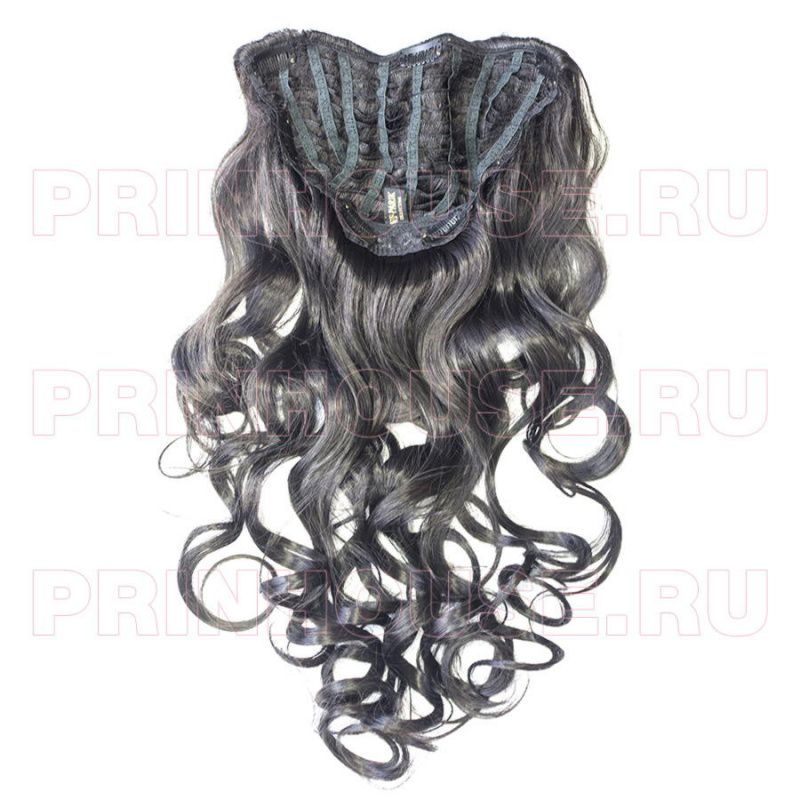 Фото Наклкадка из искусственных термо волос цвет 4 шоколад 60см локоны - магазин  "Домик Принцессы"