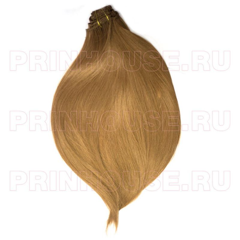 Фото Волосы на заколках искусственные 8 лент термо цвет 27 золотистый русый длина 45см - магазин  "Домик Принцессы"