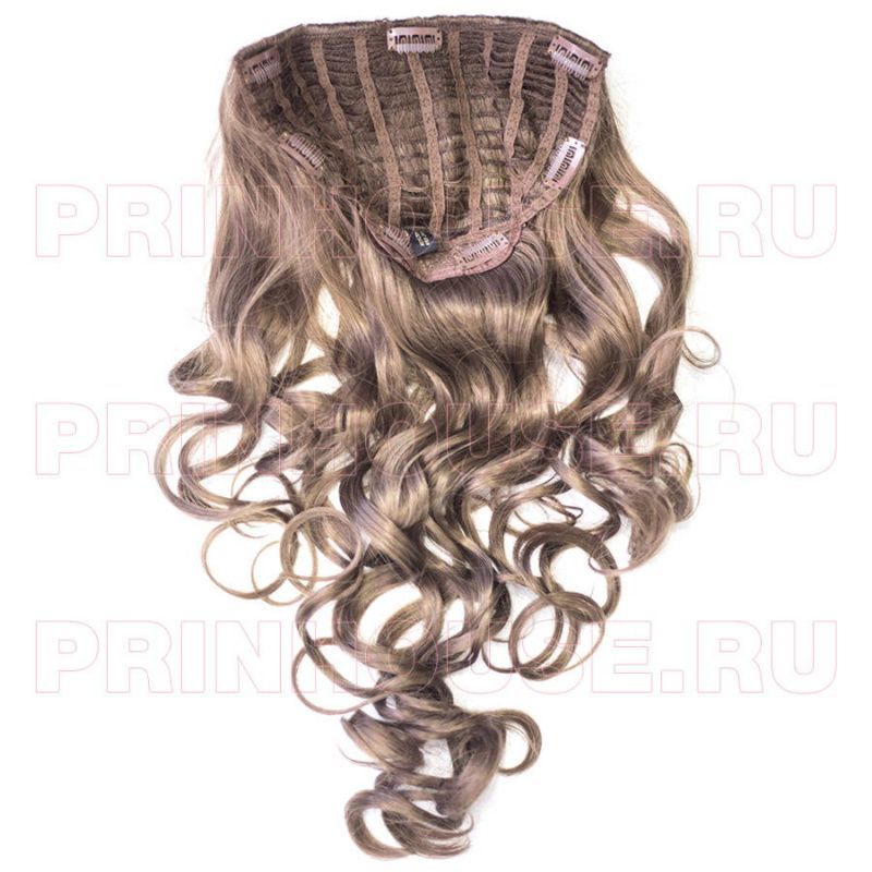 Фото Наклкадка из искусственных термо волос цвет 12 светлый шоколад 60см локоны - магазин  "Домик Принцессы"