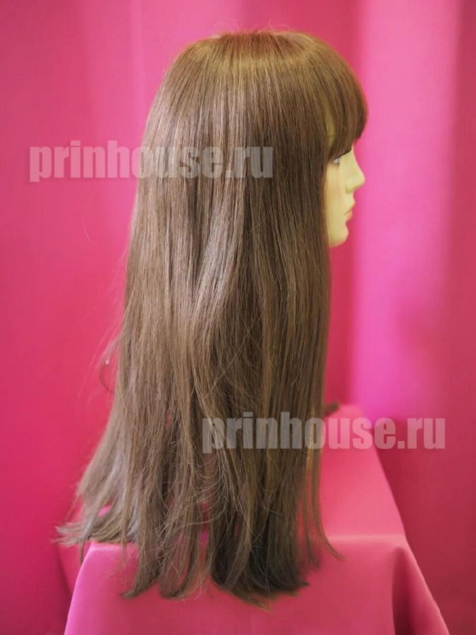 Фото Натуральный парик из славянских волос длинный с челкой цвет русый - магазин  "Домик Принцессы"