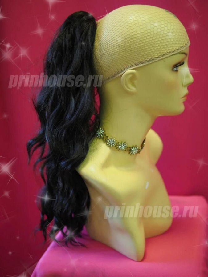 Фото Хвост на крабе из искусственных волос цвет 4 шоколад - магазин  "Домик Принцессы"