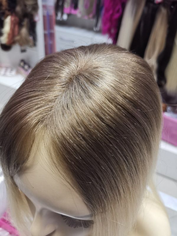 Фото Накладка на теменную зону из натуральных славянских волос омбре - магазин  "Домик Принцессы"