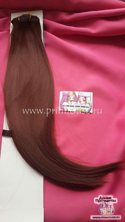 Фото Волосы на заколках искусственные 8 лент термо цвет 33 длина 60 см - магазин  "Домик Принцессы"