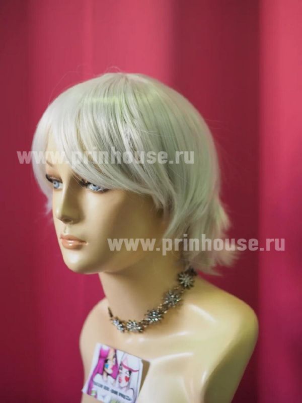 Фото Парик косплей короткий филированный цвет белый - магазин  "Домик Принцессы"