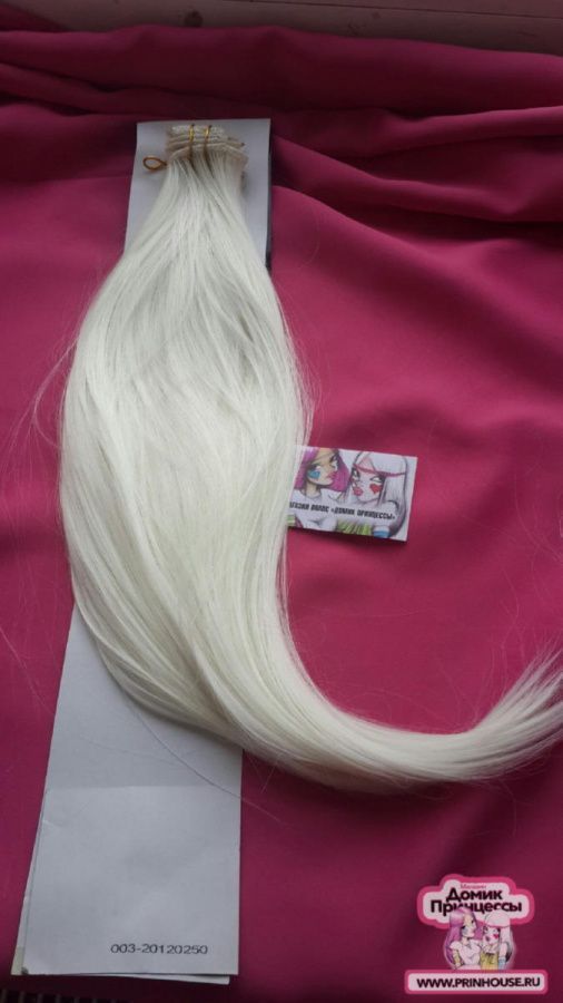 Фото Волосы на заколках искусственные 8 лент термо цвет 613 А длина 60 см - магазин  "Домик Принцессы"