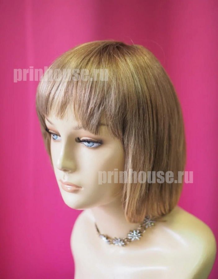 Фото Натуральный парик из славянских волос каре цвет теплое мелирование - магазин  "Домик Принцессы"