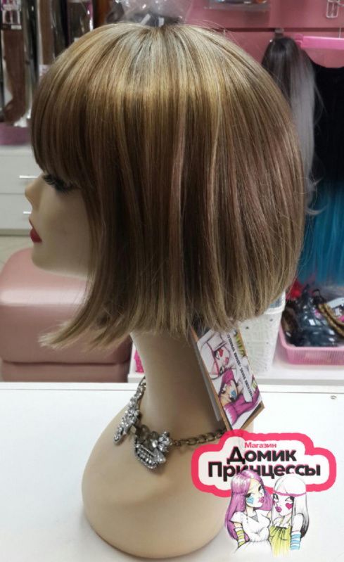 Фото Парик каре стильная прическа цвет блонд с мелированием Z-L12/124 - магазин  "Домик Принцессы"