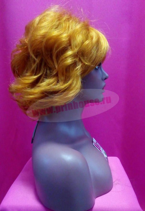Фото Искусственный короткий парик со стильной стрижкой рыжий - магазин  "Домик Принцессы"