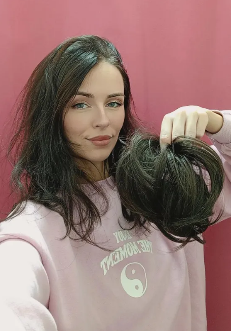 Фото Резинка шиньон из волос прямая цвет русый - магазин  "Домик Принцессы"