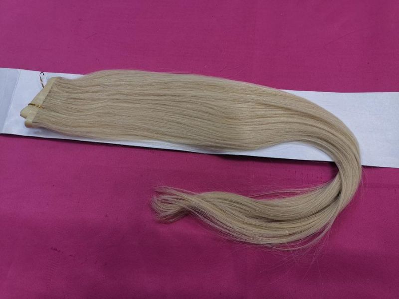 Фото Натуральные  волосы для ленточного наращивания 70см цвет 613 - магазин  "Домик Принцессы"