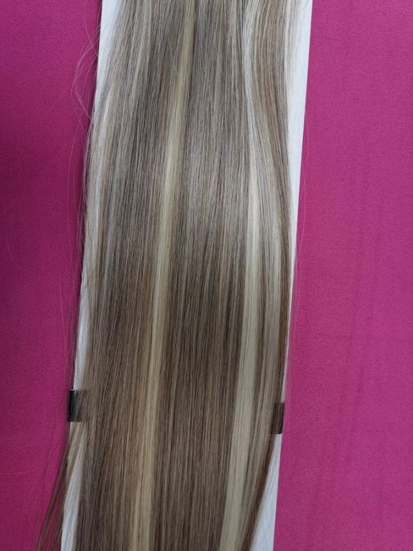 Фото Волосы на заколках искусственные прямые 8 лент 45см оттенок 10t613О - магазин  "Домик Принцессы"