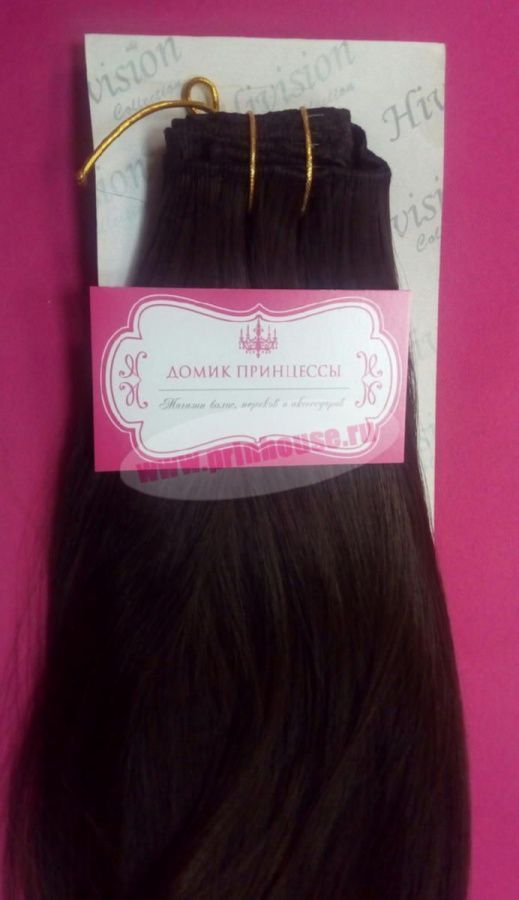 Фото Волосы на заколках искусственные 5 лент в комплекте Цвет 6 - магазин  "Домик Принцессы"