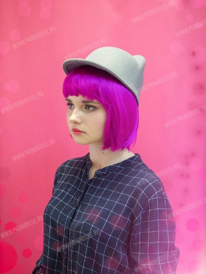 Фото Парик из канекалона каре цветное цвет фиолетовый АВ17 - магазин  "Домик Принцессы"