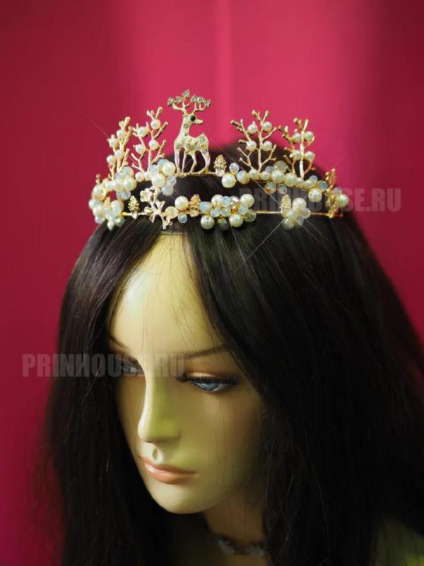 Фото Диадема для волос со сказочным оленем - магазин  "Домик Принцессы"