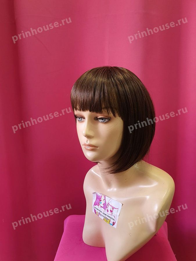Фото Парик термо каре с чёлкой цвет шатен 8 - магазин  "Домик Принцессы"