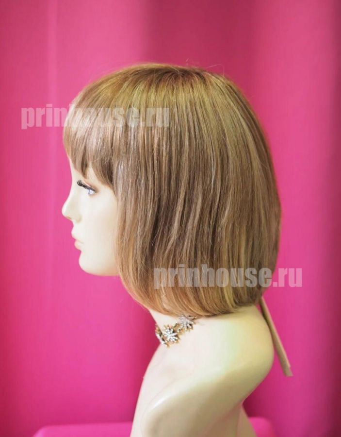 Фото Натуральный парик из славянских волос каре цвет теплое мелирование - магазин  "Домик Принцессы"