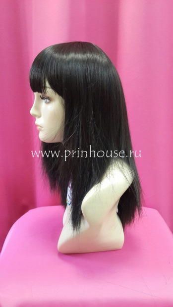 Фото Парик термо длинные волосы с челкой Цвет 4 шоколад - магазин  "Домик Принцессы"